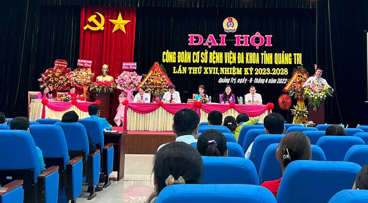 Toàn cảnh Đại hội Công đoàn cơ sở Bệnh viện Đa khoa tỉnh Quảng Trị lần thứ XVII, nhiệm kỳ 2023-2028. Ảnh: Lê Phương Thảo